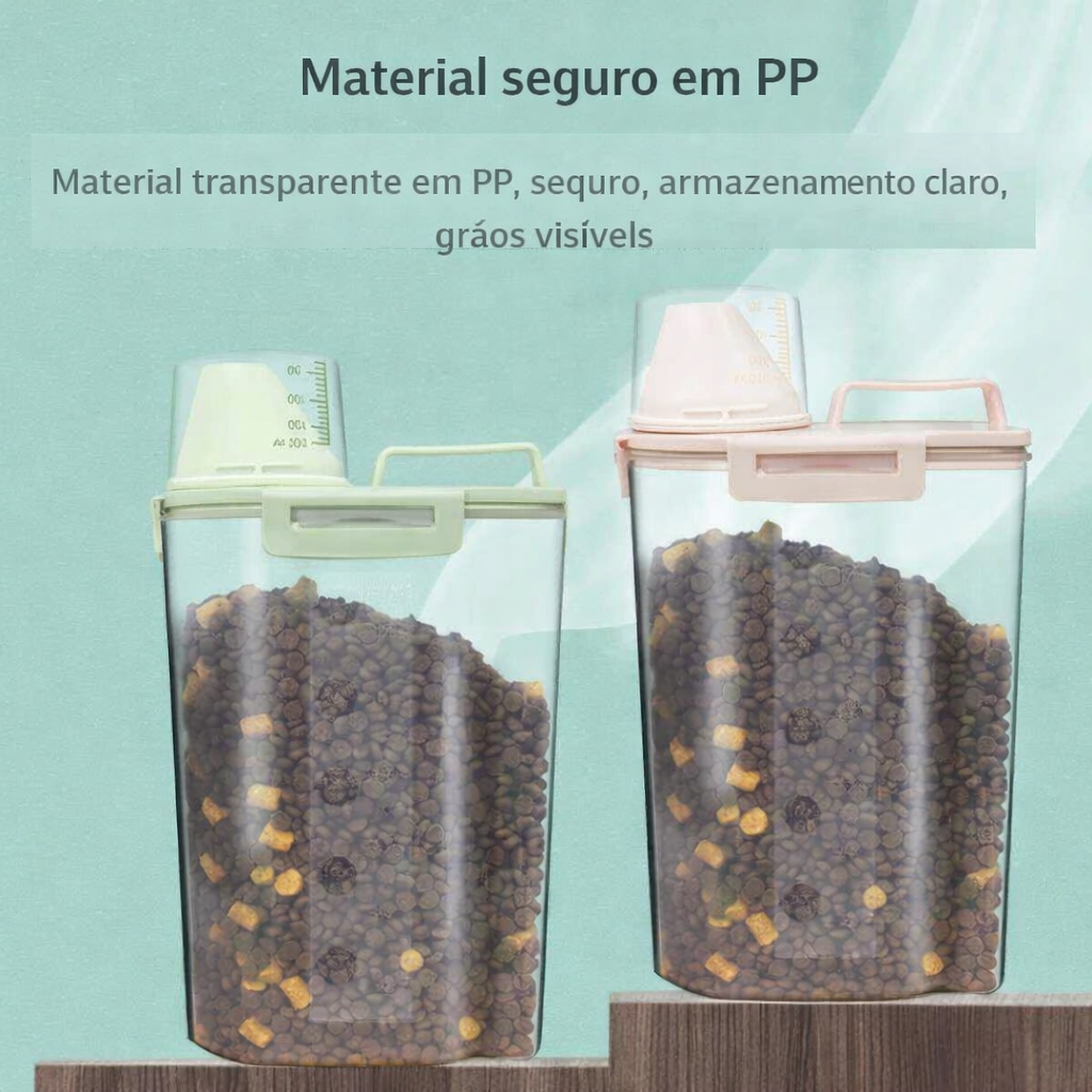 Porta Ração para Pets com Vedação Hermética