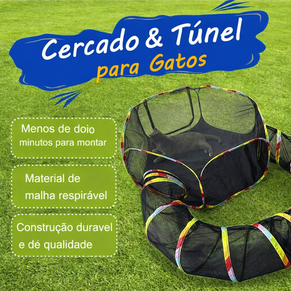 Barraca + Túnel para Gatos – Diversão Sem Fim 🐱