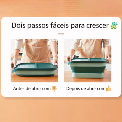 Caixa Porta Ração Dobrável para Pets | Organizador de Ração Cães e Gatos
