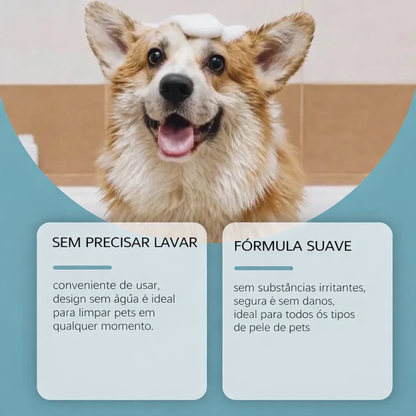Shampoo a Seco para Gatos e Cães – Limpeza Sem Água, Praticidade Total