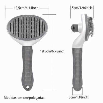 Escova Removedora de Pelos para Cães e Gatos com Botão Automático com 3 Unidades