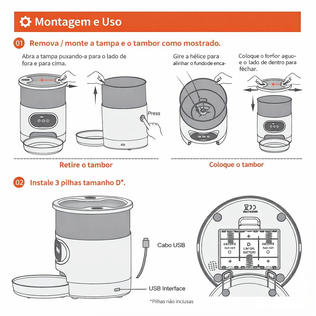 Alimentador Automático Wi-Fi – Controle a Alimentação pelo Celular 📱🐾