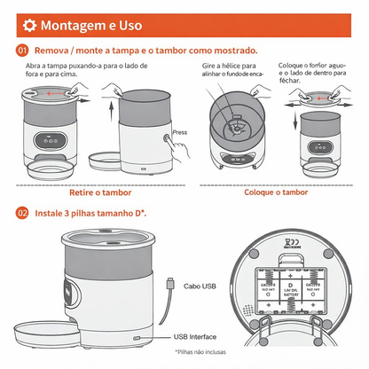 Alimentador Automático Wi-Fi – Controle a Alimentação pelo Celular 📱🐾
