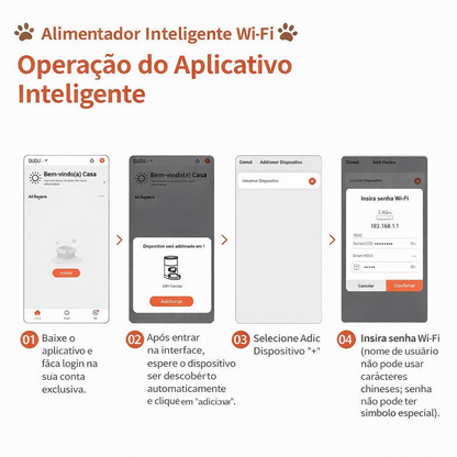 Alimentador Automático Wi-Fi – Controle a Alimentação pelo Celular 📱🐾