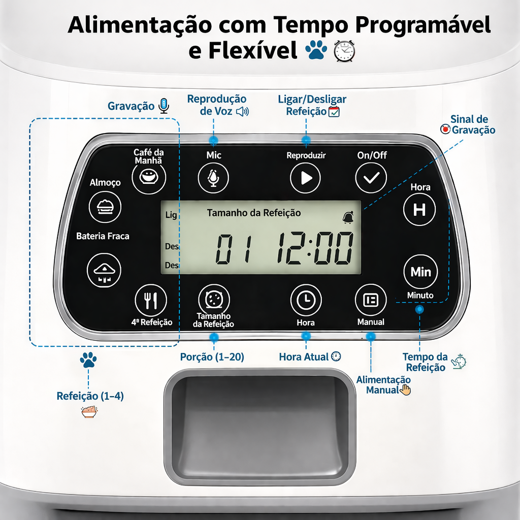 Alimentador Automático Wi-Fi – Controle a Alimentação pelo Celular 📱🐾