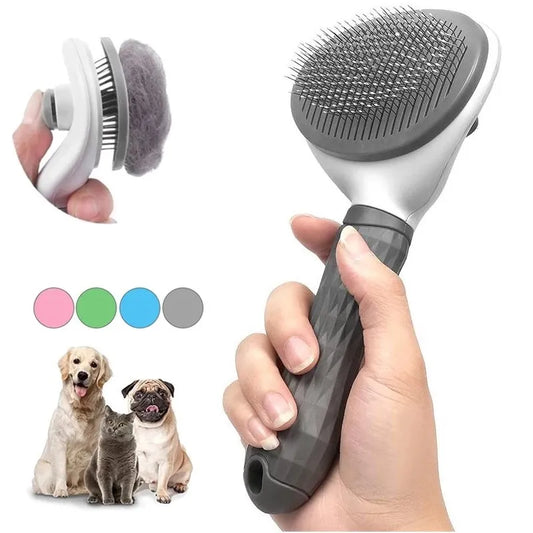 Escova Removedora de Pelos para Cães e Gatos com Botão Automático com 3 Unidades