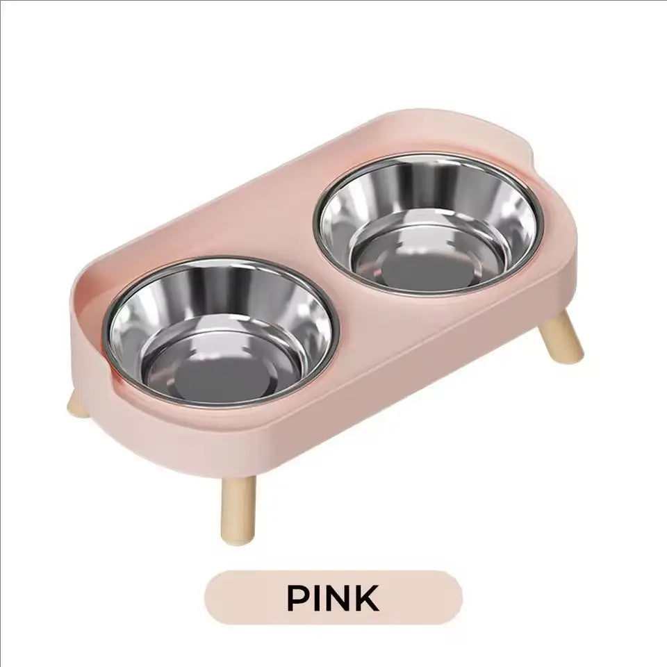 Alimentador Elevado Duplo para Pets – Tigelas em Aço Insuficiente + Suporte Ergonômico