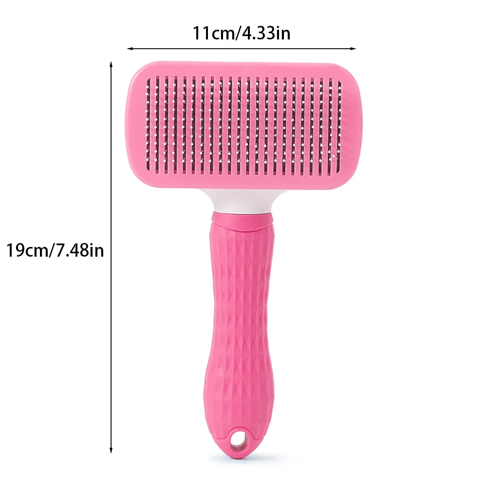 Escova Removedora de Pelos para Cães e Gatos com Botão Automático com 3 Unidades