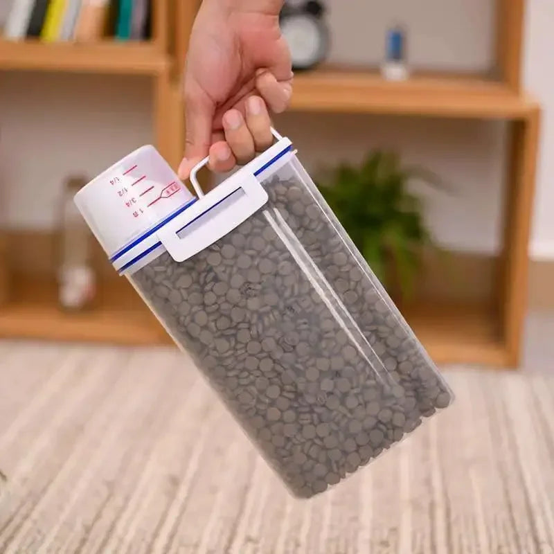 Balde Hermético para Ração Pet com Copo Medidor – 1,5kg / 2kg