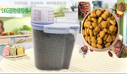 Balde Hermético para Ração Pet com Copo Medidor – 1,5kg / 2kg