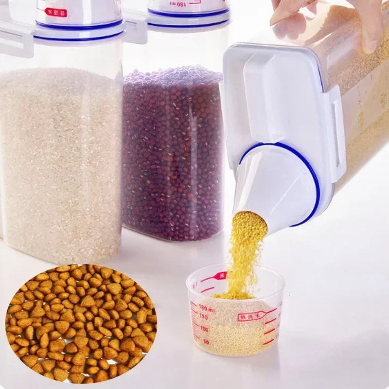 Balde Hermético para Ração Pet com Copo Medidor – 1,5kg / 2kg