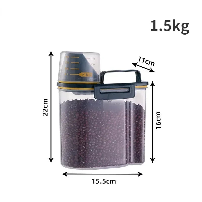 Balde Hermético para Ração Pet com Copo Medidor – 1,5kg / 2kg