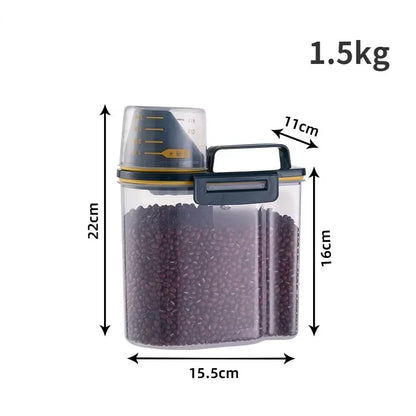 Balde Hermético para Ração Pet com Copo Medidor – 1,5kg / 2kg