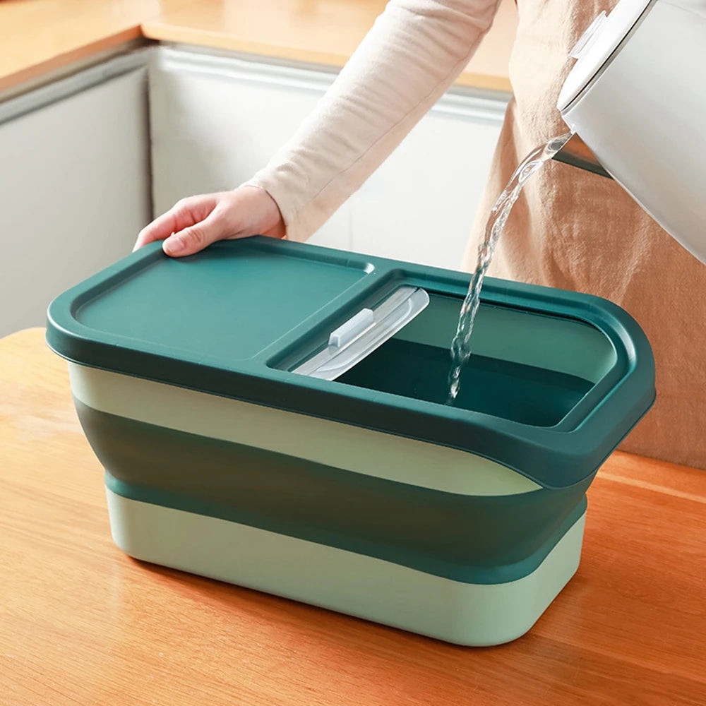 Caixa Porta Ração Dobrável para Pets | Organizador de Ração Cães e Gatos