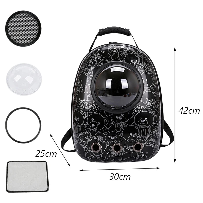 Mochila de Transporte para Cães e Gatos – Cápsula Espacial Respirável