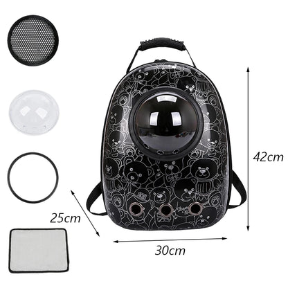 Mochila de Transporte para Cães e Gatos – Cápsula Espacial Respirável