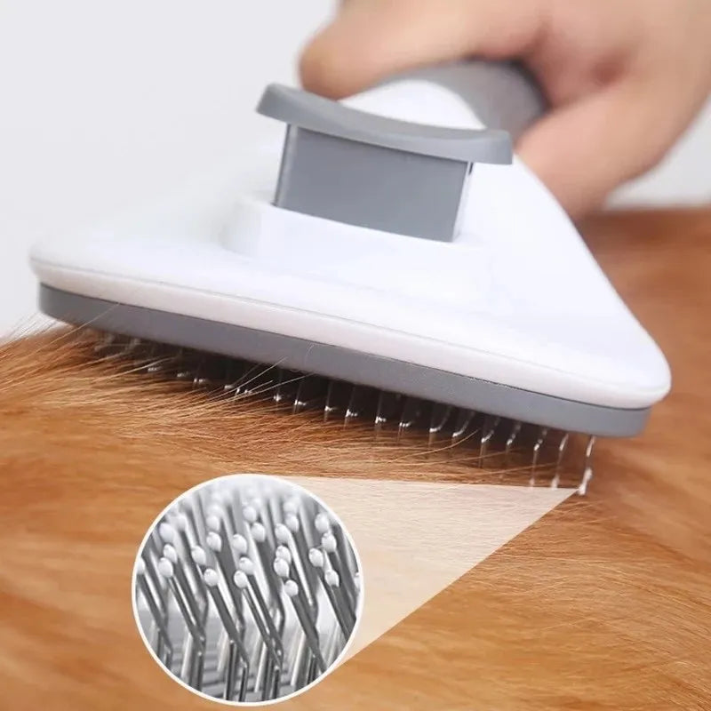 Escova Removedora de Pelos para Cães e Gatos com Botão Automático com 3 Unidades