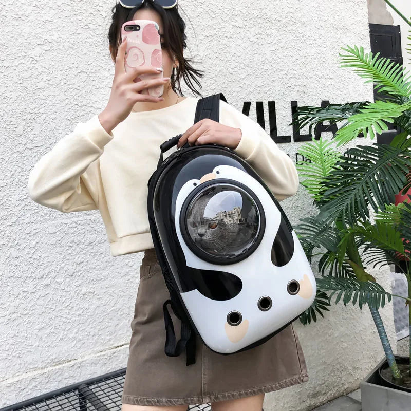 Mochila de Transporte para Cães e Gatos – Cápsula Espacial Respirável