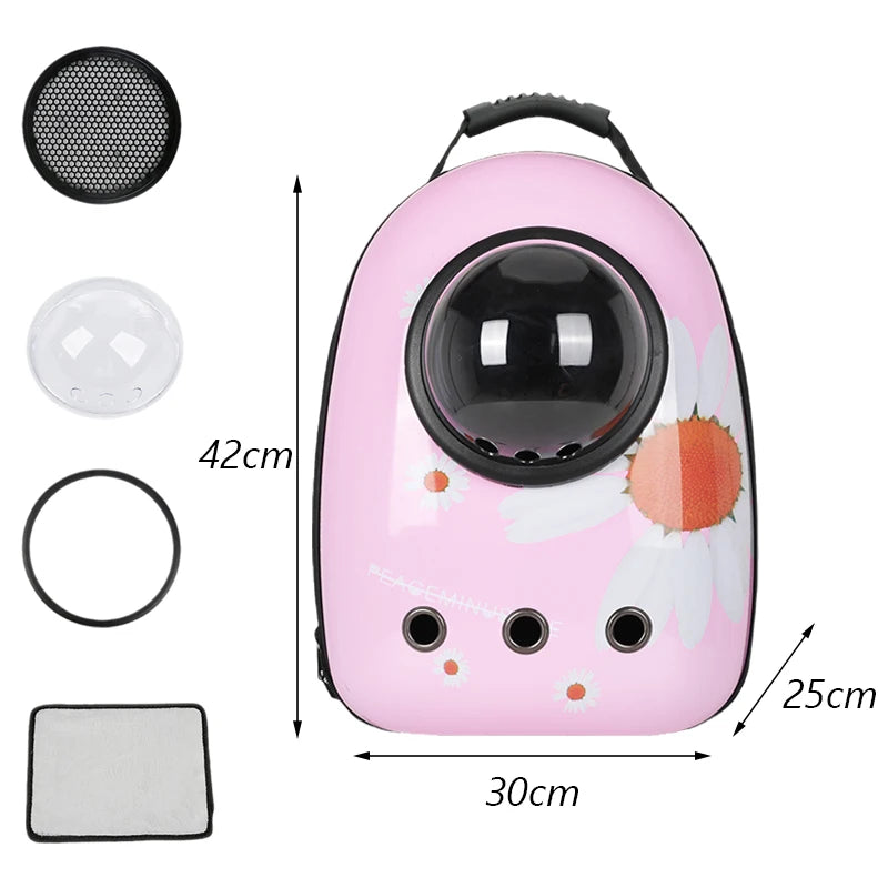 Mochila de Transporte para Cães e Gatos – Cápsula Espacial Respirável