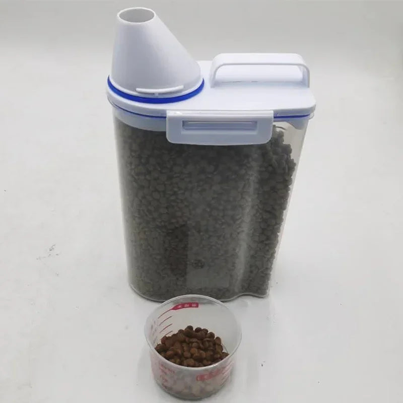 Balde Hermético para Ração Pet com Copo Medidor – 1,5kg / 2kg