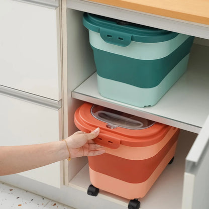 Caixa Porta Ração Dobrável para Pets | Organizador de Ração Cães e Gatos