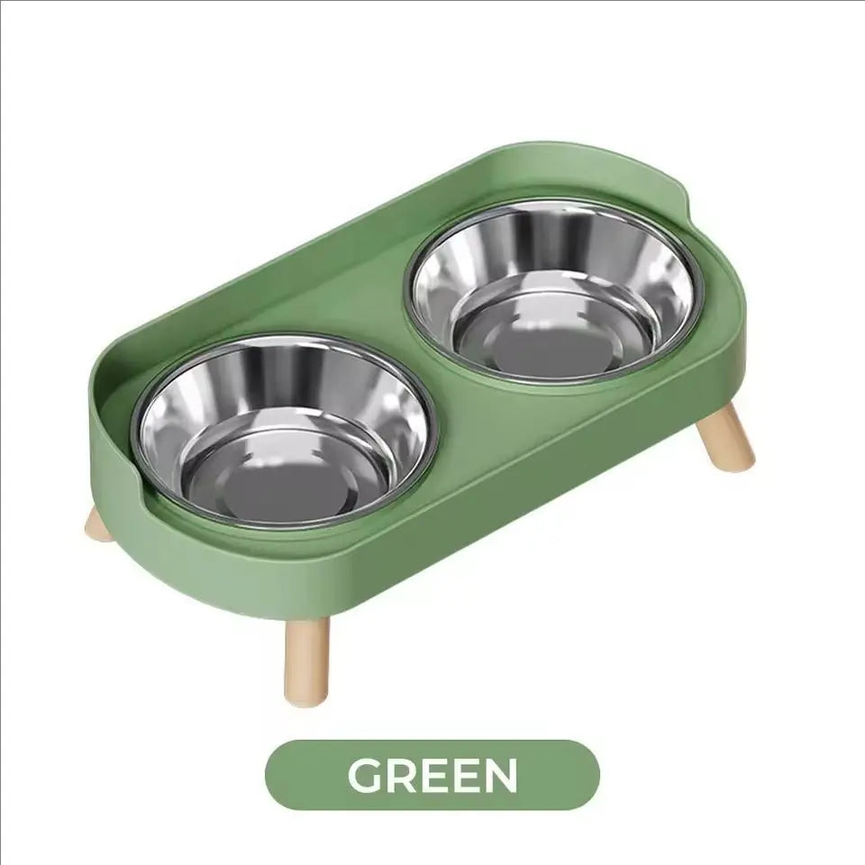 Alimentador Elevado Duplo para Pets – Tigelas em Aço Insuficiente + Suporte Ergonômico