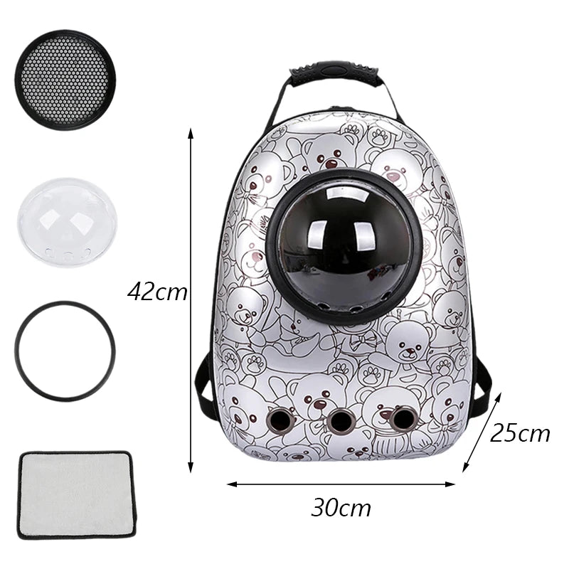 Mochila de Transporte para Cães e Gatos – Cápsula Espacial Respirável