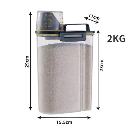 Balde Hermético para Ração Pet com Copo Medidor – 1,5kg / 2kg