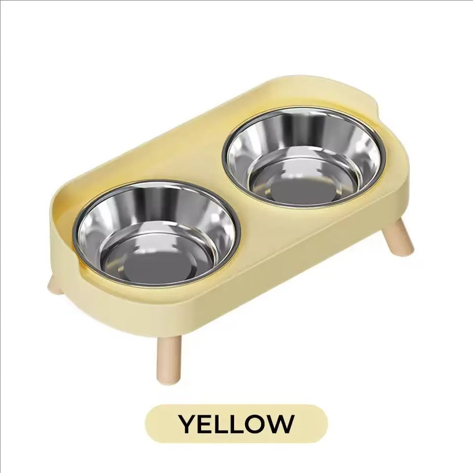 Alimentador Elevado Duplo para Pets – Tigelas em Aço Insuficiente + Suporte Ergonômico