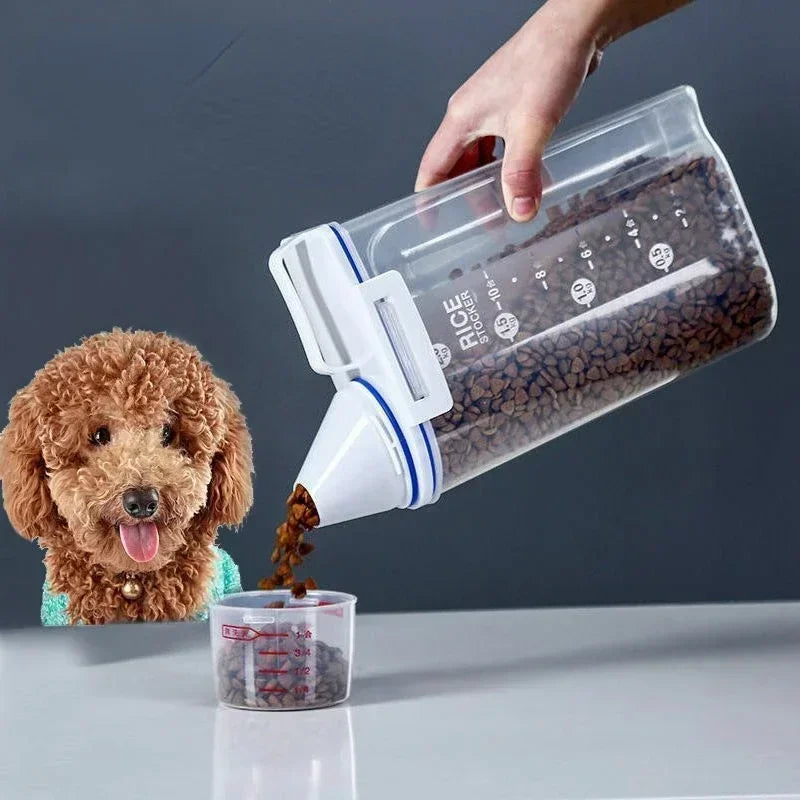 Balde Hermético para Ração Pet com Copo Medidor – 1,5kg / 2kg