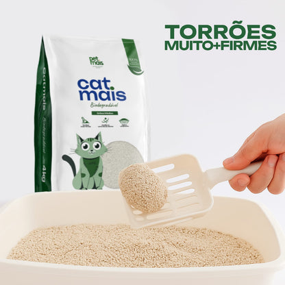 Kit 4x Areia para Gatos CatMais Biodegradável 4kg – Natural, Econômica e Ultra Eficiente