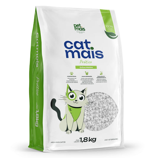Kit 6x Areia para Gatos CatMais Prático 1,8kg – Alta Absorção, Natural e Econômica