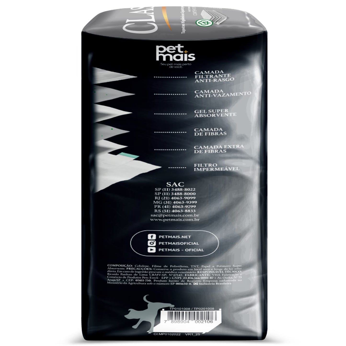 kit 120 Tapetekit  Higiênico PetMais Classic 30 Unidades – Ultra Absorção, Anti Vazamento e Máximo Conforto