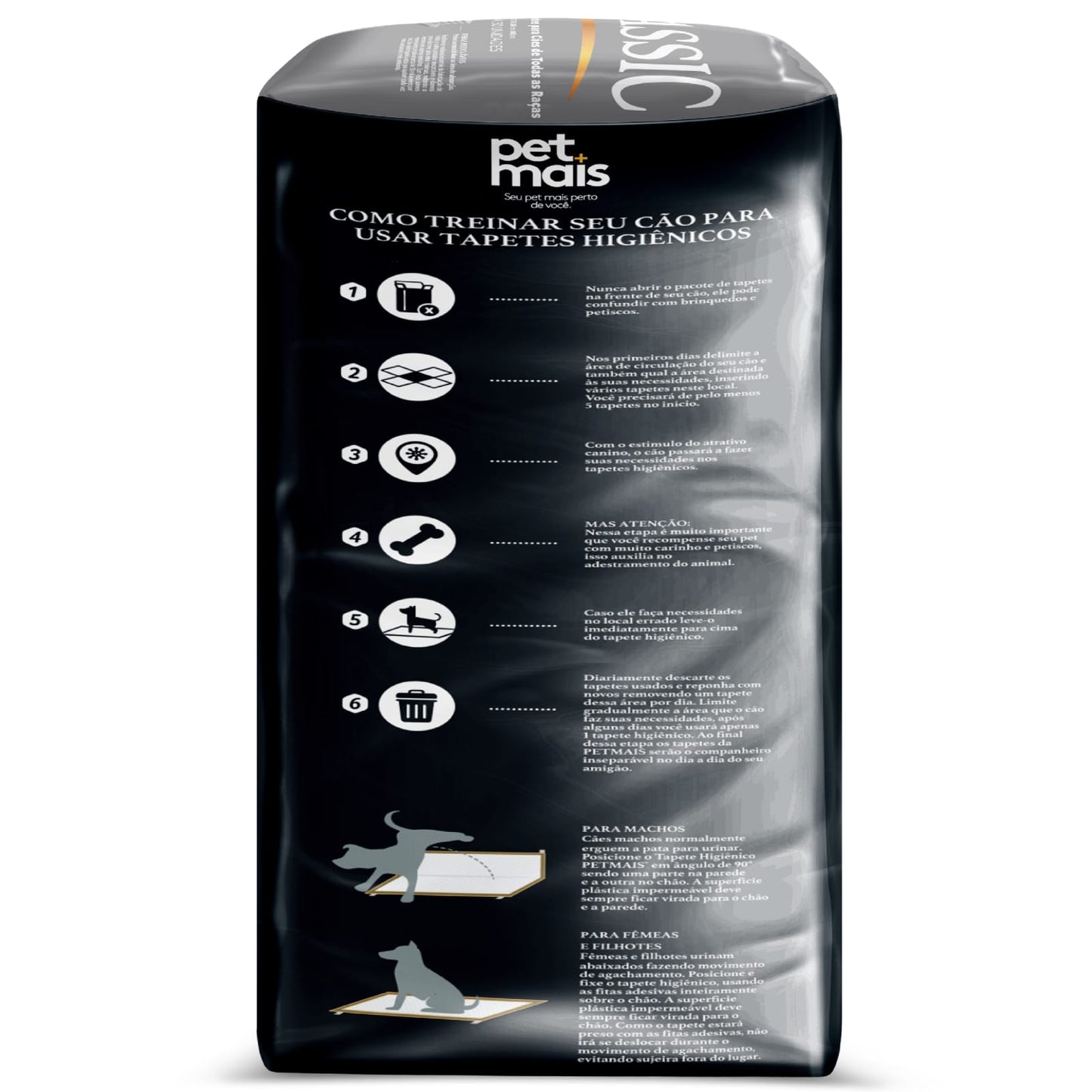 kit 120 Tapetekit  Higiênico PetMais Classic 30 Unidades – Ultra Absorção, Anti Vazamento e Máximo Conforto