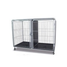 Canil Modular Duplo Inferior com Rodas – Branco | Linha Profissional Açomix