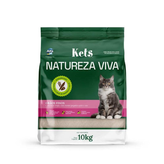 Areia Higiênica Kets Natureza Viva – Milho e Mandioca 10kg
