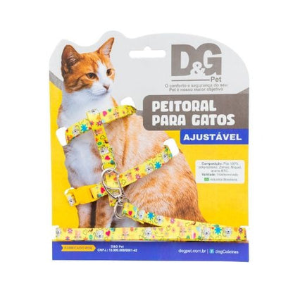 kit 10x Conjunto Guia e Peitoral para Gatos em Seda – Conforto e Segurança nos Passeios